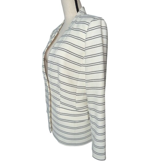 NWT Talbots Aberdeen Ivory & Black Striped Blazer Single Button Lined Size 12 - Picture 5 of 7